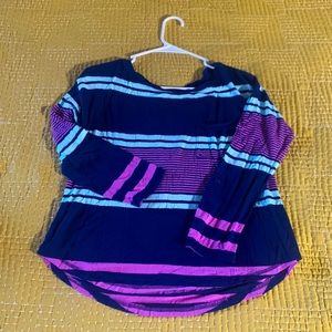 Soft 3/4 sleeve striped shirt